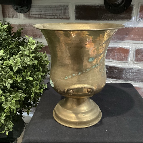 🟡 Vintage Solid Brass Caldron With Handles - Patina - Collectible - Heavy - Nice - Picture 4 of 12